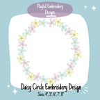 Daisy Circle Frame Machine Embroidery Design, Floral Frame Embroidery Design, Flower Frame Embroidery Design, Vintage Inspired Floral Frame