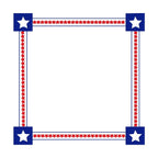 Stars and Stripes Square Monogram Frame Design, Patriotic Monogram Frame for Machine Embroidery, Star Square Frame Design
