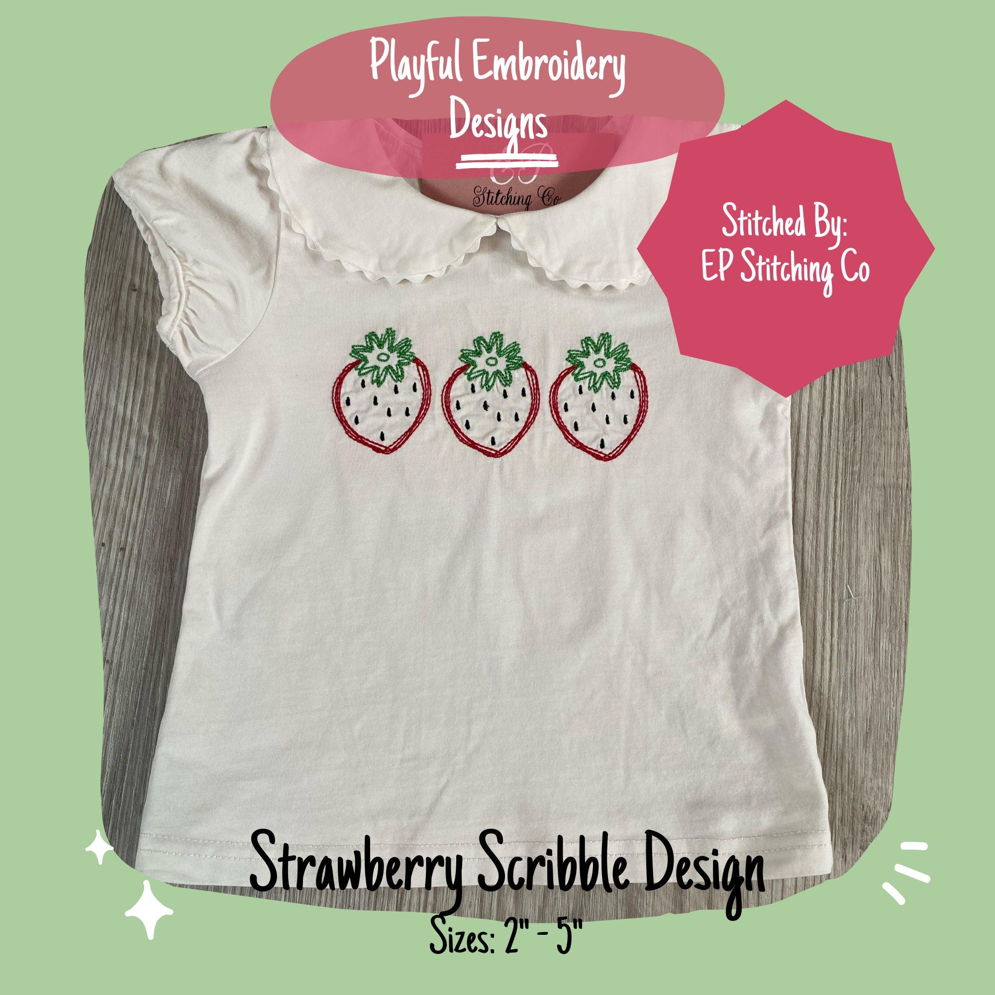 Strawberry Scribble Embroidery Design, Quick Stitch Strawberry Doodle Machine Embroidery Design, Strawberry Design, Scribble Fruit Design