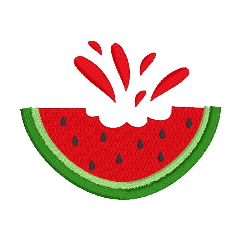 Watermelon Machine Embroidery Design, Fill Stitched Watermelon Embroidery Design, Summer Fruit Embroidery Design, Summer Fill Stitch Design