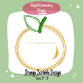 Orange Scribble Embroidery Design, Quick Stitch Orange Doodle Machine Embroidery Design, Tangerine Design, Scribble Fruit Design
