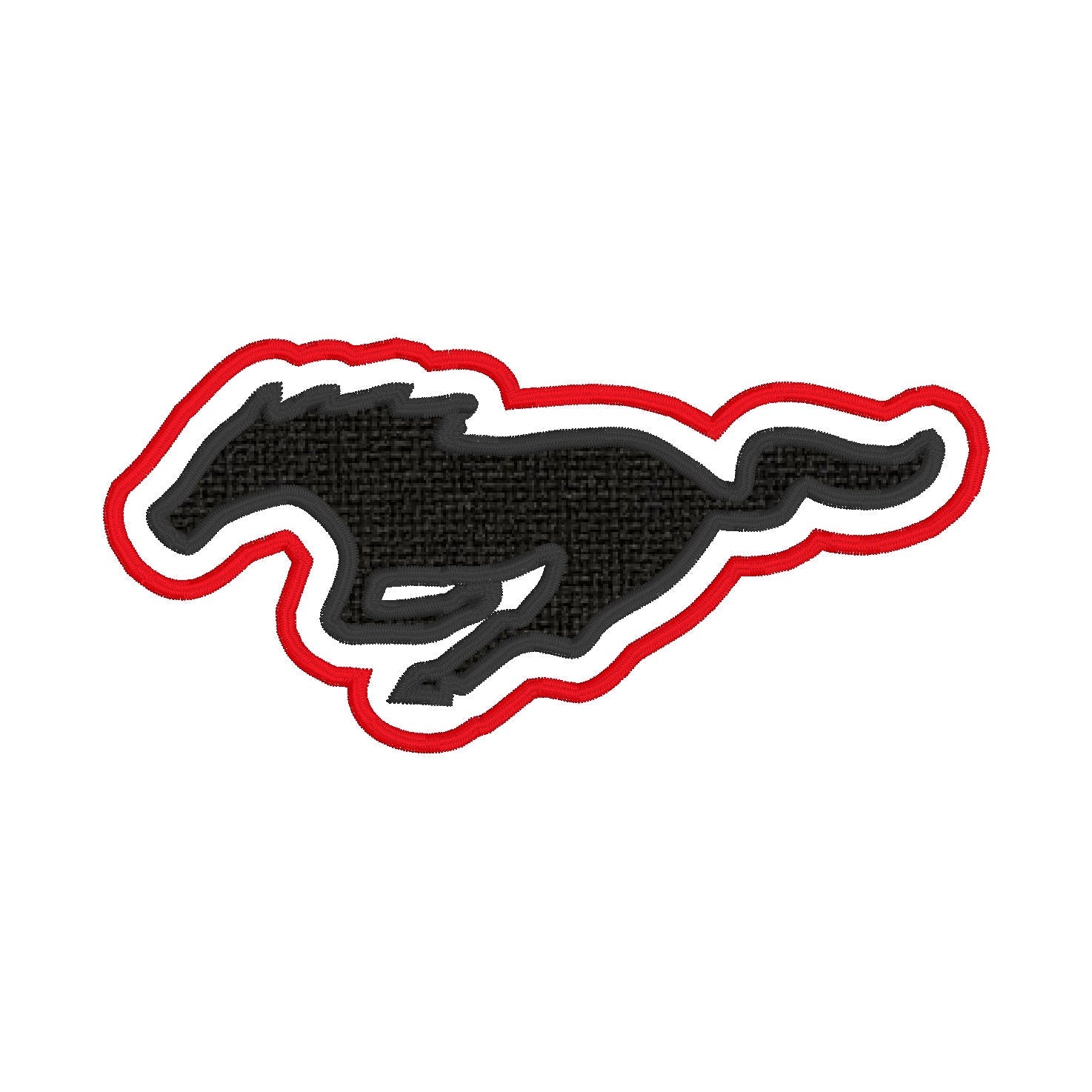 Mustang Double Applique Machine Embroidery Design, Mustang Applique Design, Mustang Mascot Spirit Embroidery Design