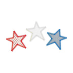 Star Trio Applique Machine Embroidery Design, Zig Zag Stitch Star Applique Trio Design, Zig Zag Stitch Applique Design, Patriotic Applique