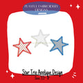 Star Trio Applique Machine Embroidery Design, Zig Zag Stitch Star Applique Trio Design, Zig Zag Stitch Applique Design, Patriotic Applique