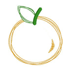 Orange Scribble Embroidery Design, Quick Stitch Orange Doodle Machine Embroidery Design, Tangerine Design, Scribble Fruit Design