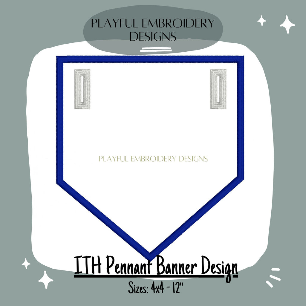 In The Hoop Pennant Banner Machine Embroidery Design, Simple ITH Pennant Banner, 4x4, 5x7, 6x10, 8x8