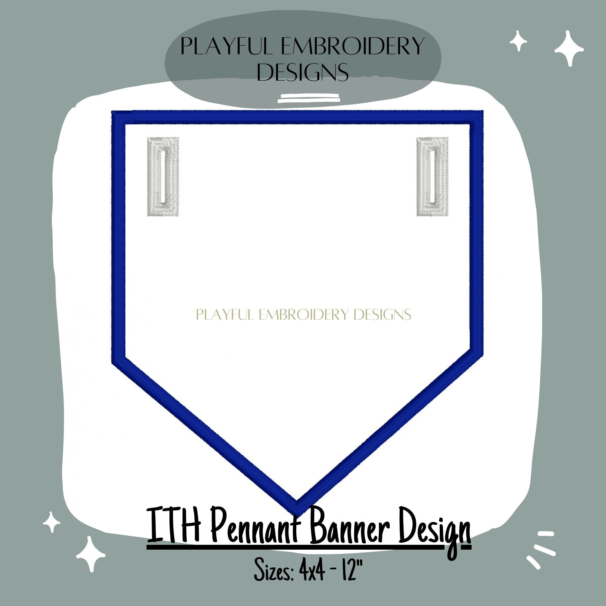 In The Hoop Pennant Banner Machine Embroidery Design, Simple ITH Pennant Banner, 4x4, 5x7, 6x10, 8x8