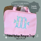 Fishtail Applique Monogram Design, Satin Stitch Fishtail Applique Machine Embroidery Font, 3", 4", 5", 6" font size, BX Monogram Font