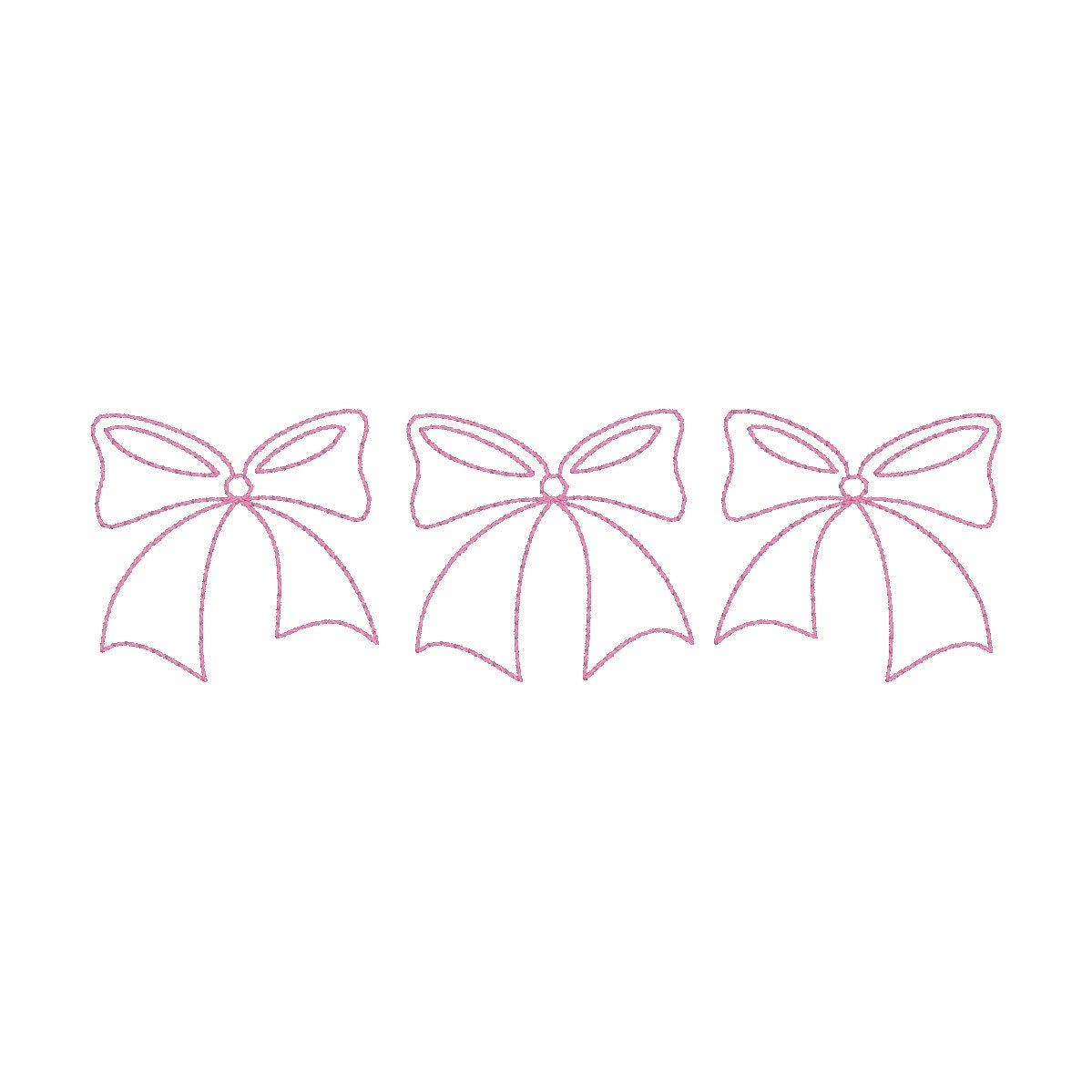 Bow Trio Machine Embroidery Design, Bean Stitch Bow Trio Design, Vintage Bow Design