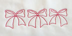 Bow Trio Machine Embroidery Design, Bean Stitch Bow Trio Design, Vintage Bow Design