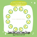Tennis Circle Monogram Frame Embroidery Design, Tennis Monogram Frame Design, Tennis Ball Design