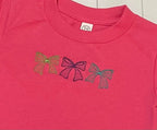 Bow Sketch Trio Machine Embroidery Design, Sketch Bow Trio Design, Vintage Bow Design