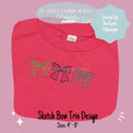 Bow Sketch Trio Machine Embroidery Design, Sketch Bow Trio Design, Vintage Bow Design