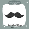 Mustache Mini Embroidery Design, Mustache Filled Mini Embroidery Design