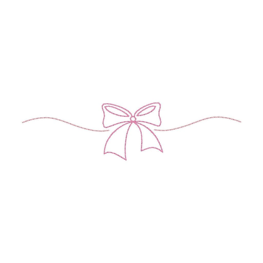 Bean Stitch Bow Swash Machine Embroidery Design, Bean Stitch Bow Add On Embroidery Design, Monogram Add On Design