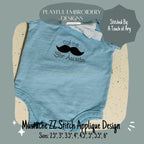 Mustache Zig Zag Stitch Applique Embroidery Design, Mustache Applique Embroidery Design