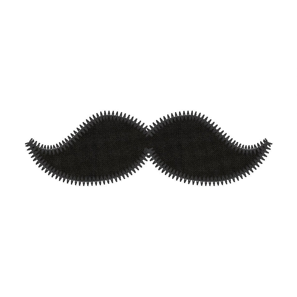 Mustache Zig Zag Stitch Applique Embroidery Design, Mustache Applique Embroidery Design