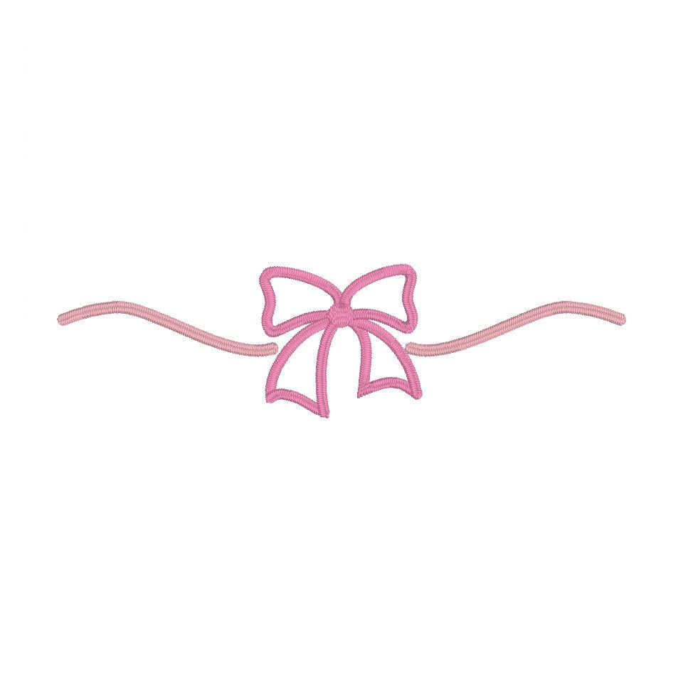Satin Stitch Bow Swash Machine Embroidery Design, Satin Stitch Bow Add On Embroidery Design, Monogram Add On Design