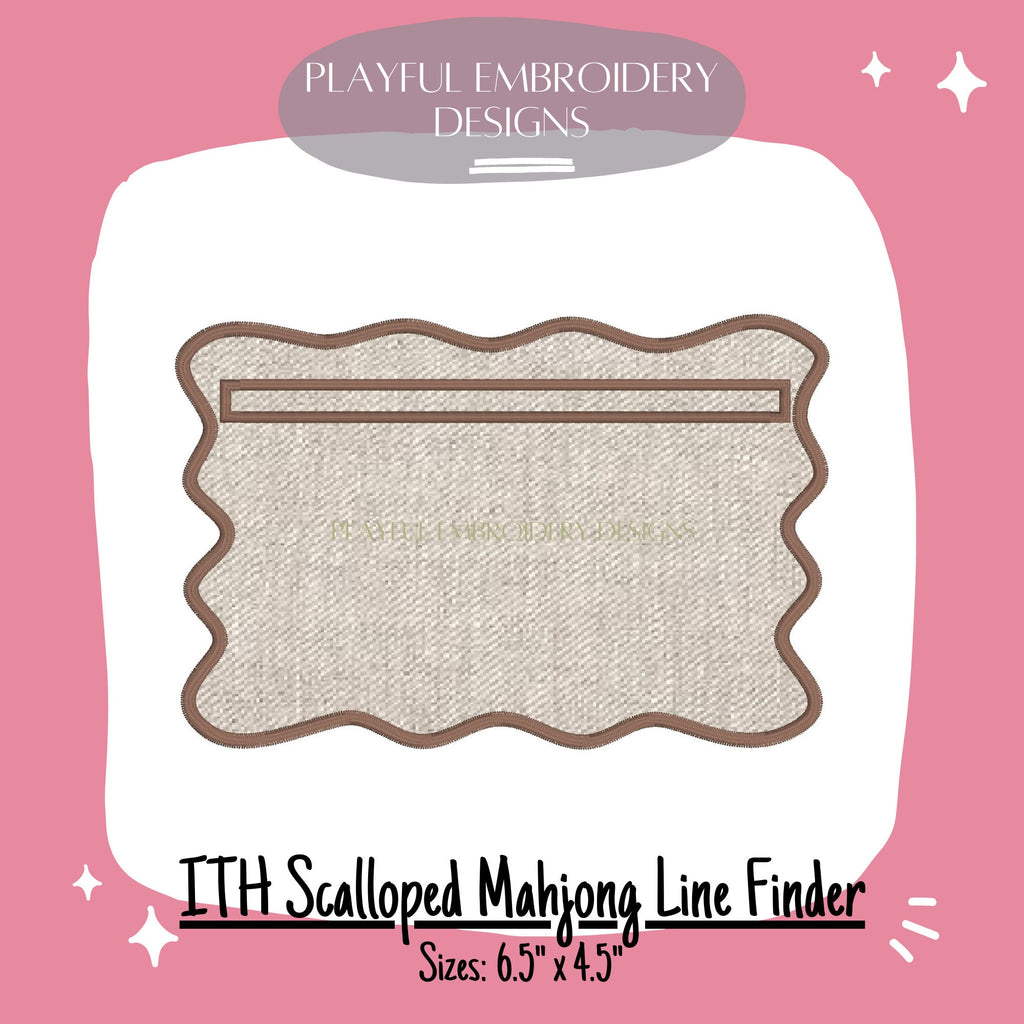 Scalloped In The Hoop Mahjong Line Finder Machine Embroidery Design, ITH Mahj Line Reader, Simple ITH Project, 5x7 hoop