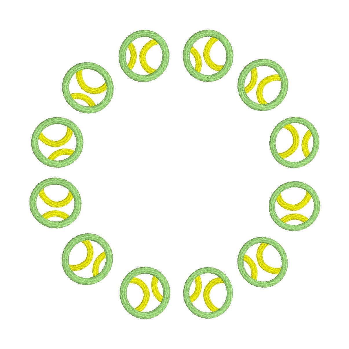 Tennis Circle Monogram Frame Embroidery Design, Tennis Monogram Frame Design, Tennis Ball Design