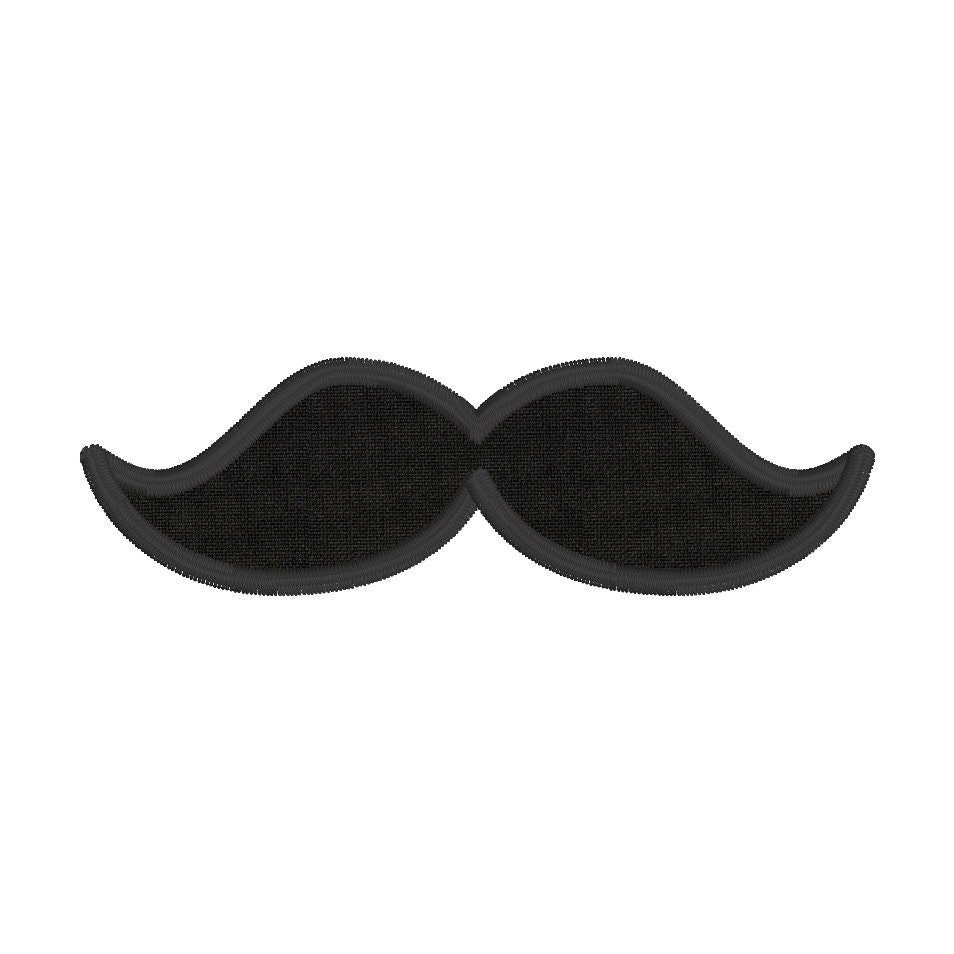 Mustache Satin Stitch Applique Embroidery Design, Mustache Applique Embroidery Design