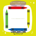 Crayon Frame Embroidery Design, Back to School Machine Embroidery Design, Preschool Crayon Design, Preschool Monogram Frame
