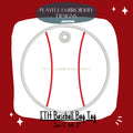In The Hoop Baseball Bag Tag Machine Embroidery Design, Simple ITH Bag Tag, Gift Tag, Baseball Tag, 3 inch tag, 4x4 hoop tag, 5 inch tag