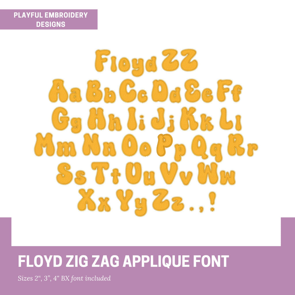 Retro Applique Monogram Design, Zig Zag Funky Applique Machine Embroidery Font, 2", 3", 4" font size, BX Monogram Font, Groovy Applique Font