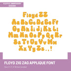 Retro Applique Monogram Design, Zig Zag Funky Applique Machine Embroidery Font, 2", 3", 4" font size, BX Monogram Font, Groovy Applique Font