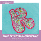 Groovy Applique Font Design, Satin Stitch Funky Applique Machine Embroidery Font, 2", 3", 4" font size, BX Monogram Font, Retro Font