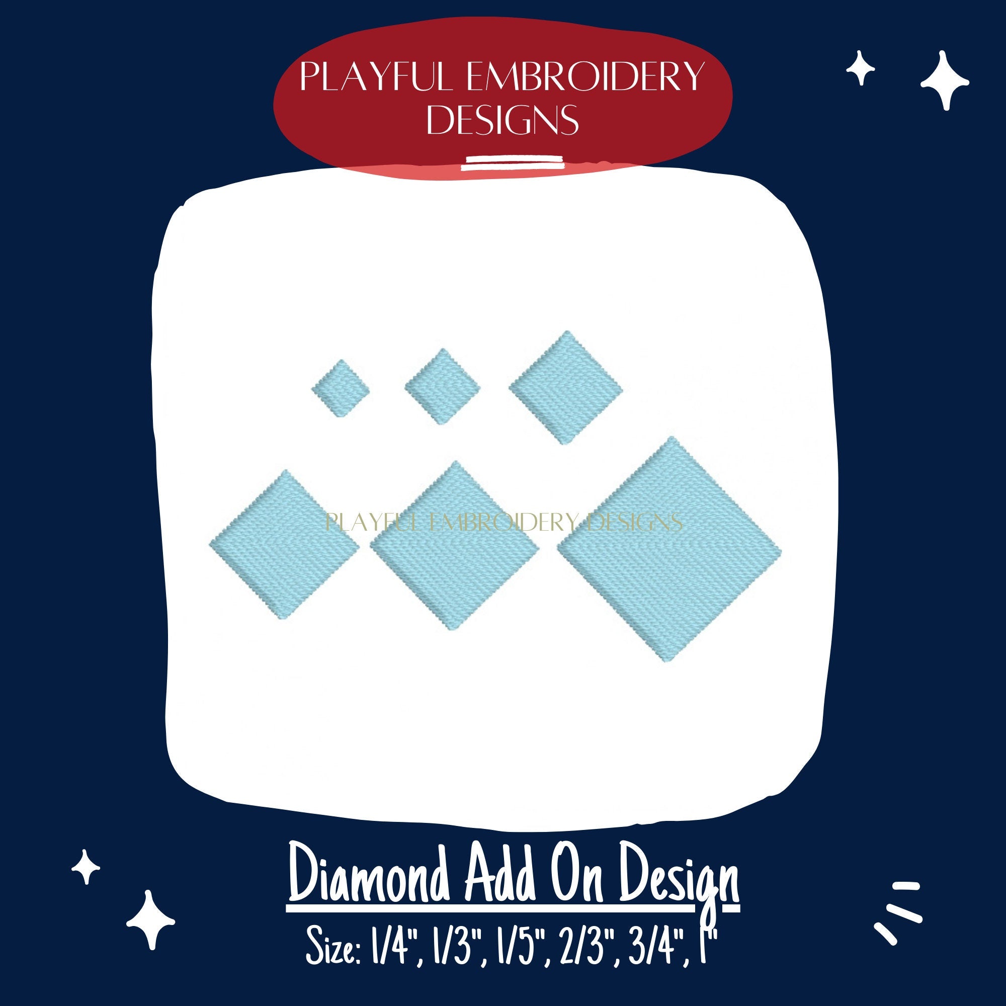 Diamond Monogram Add On Embroidery Design, Diamond Machine Embroidery Design, Diamond Embroidery Design