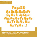 Retro Applique Monogram Design, Zig Zag Funky Applique Machine Embroidery Font, 2", 3", 4" font size, BX Monogram Font, Groovy Applique Font