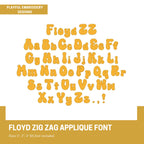 Retro Applique Monogram Design, Zig Zag Funky Applique Machine Embroidery Font, 2", 3", 4" font size, BX Monogram Font, Groovy Applique Font