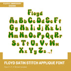 Groovy Applique Font Design, Satin Stitch Funky Applique Machine Embroidery Font, 2", 3", 4" font size, BX Monogram Font, Retro Font