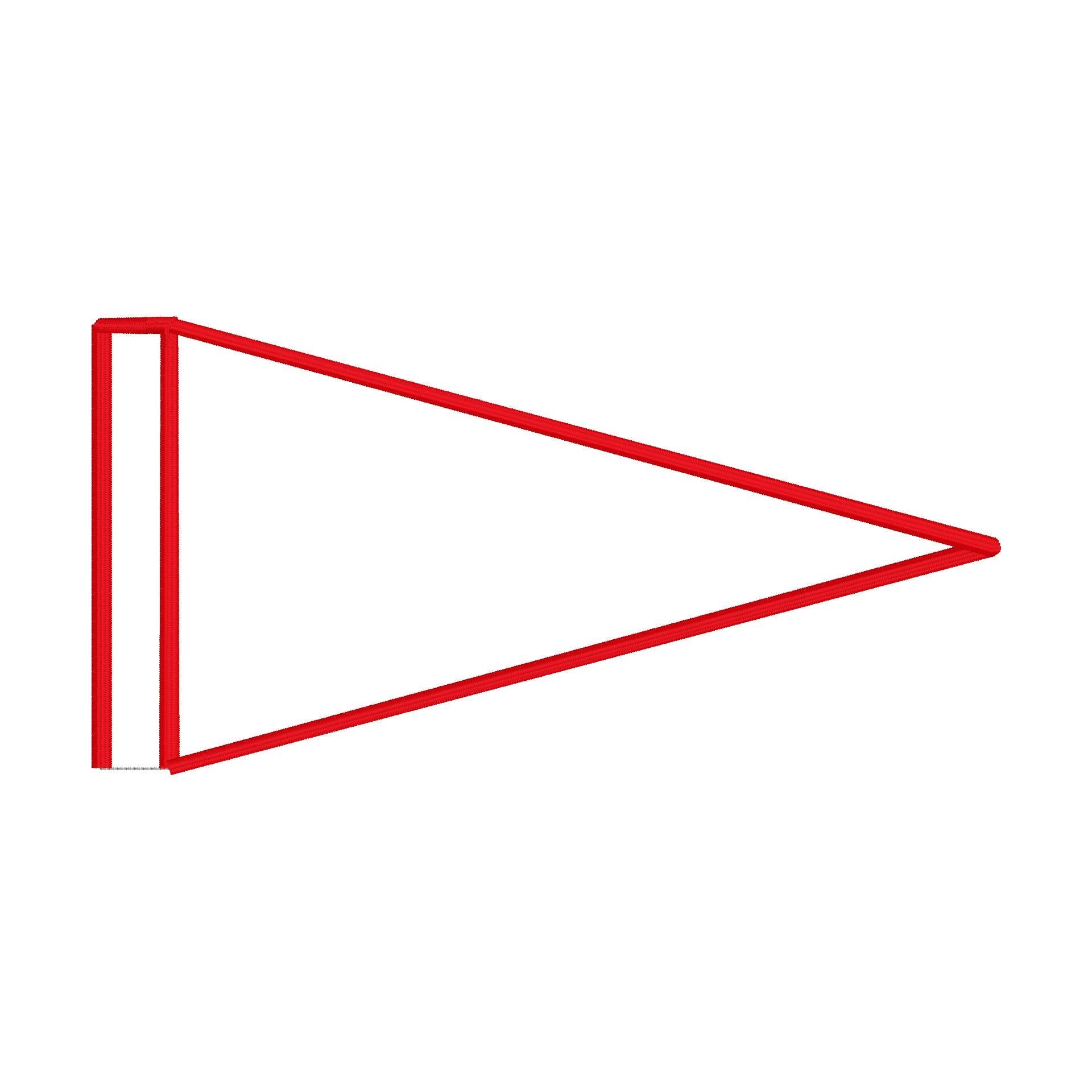 In The Hoop Pennant Flag Machine Embroidery Design, Large ITH Pennant Flag, 8 x 16, 10 x 12, 10 x 16