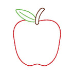 Apple Outline Machine Embroidery Design, Backstitch Apple Outline Design, Tiny Apple Outline Embroidery Design, Apple Design for Hairbow