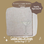Cocktail Glass Set Machine Embroidery Design, Cocktail Embroidery Designs, Old Fashioned Glass Design, Martini Glass Design, Margarita Glass