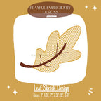 Fall Leaf Sketch Machine Embroidery Design, Oak Leaf Embroidery Design, Sketch Leaf Design, Fall Embroidery