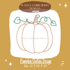 Pumpkin Machine Embroidery Design, Pumpkin Design, Autumn Embroidery Design, Pumpkin Outline Embroidery Design