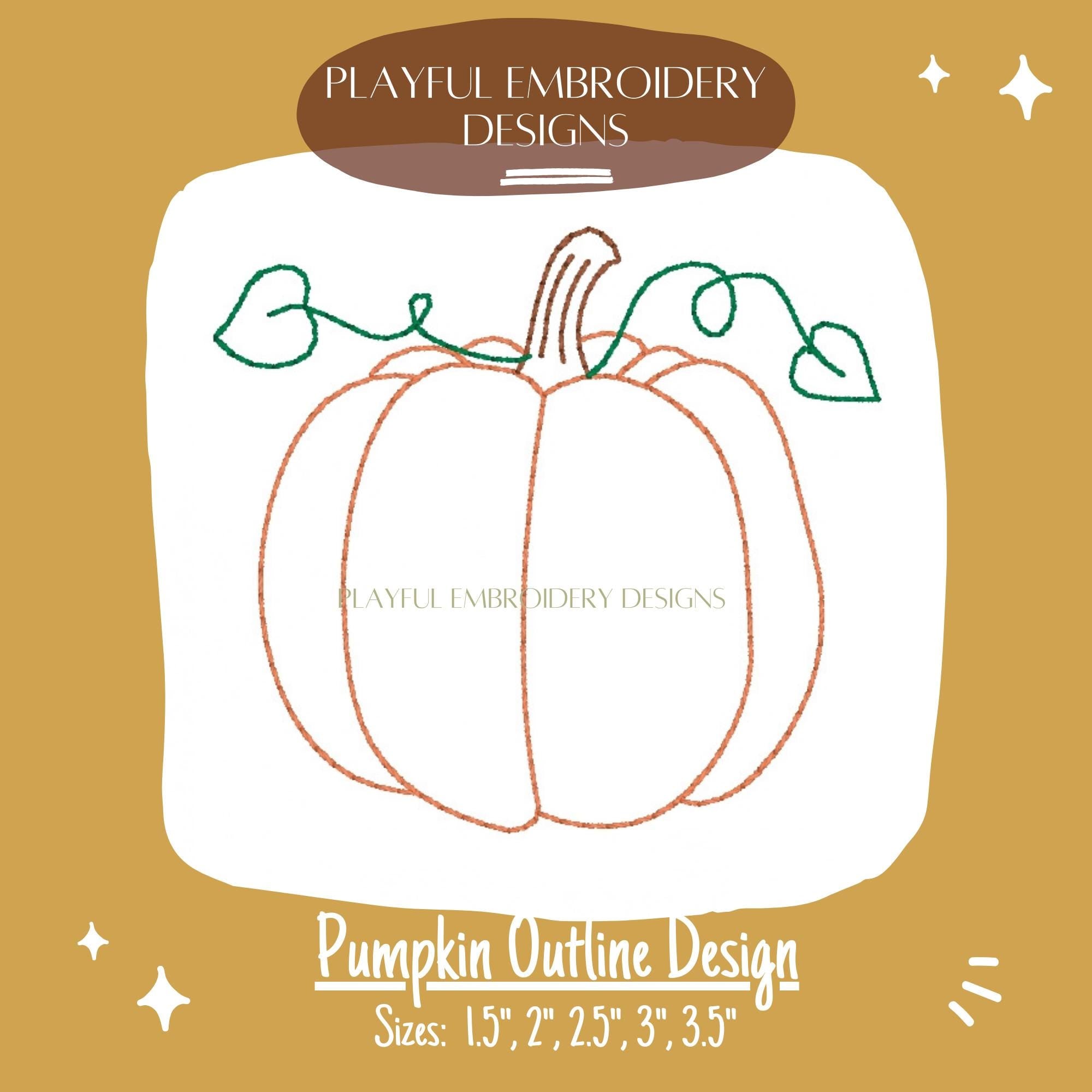 Pumpkin Machine Embroidery Design, Pumpkin Design, Autumn Embroidery Design, Pumpkin Outline Embroidery Design
