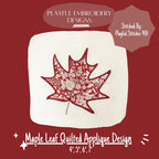 Maple Leaf Quilted Applique Design, Quilted Applique Design, Fall Leaf Applique Machine Embroidery Design, Maple Leaf Applique