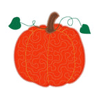 Quilted Pumpkin Applique Design, Quilted Applique Design, Fall Pumpkin Applique Machine Embroidery Design, Pumpkin Quilted Zig Zag Applique