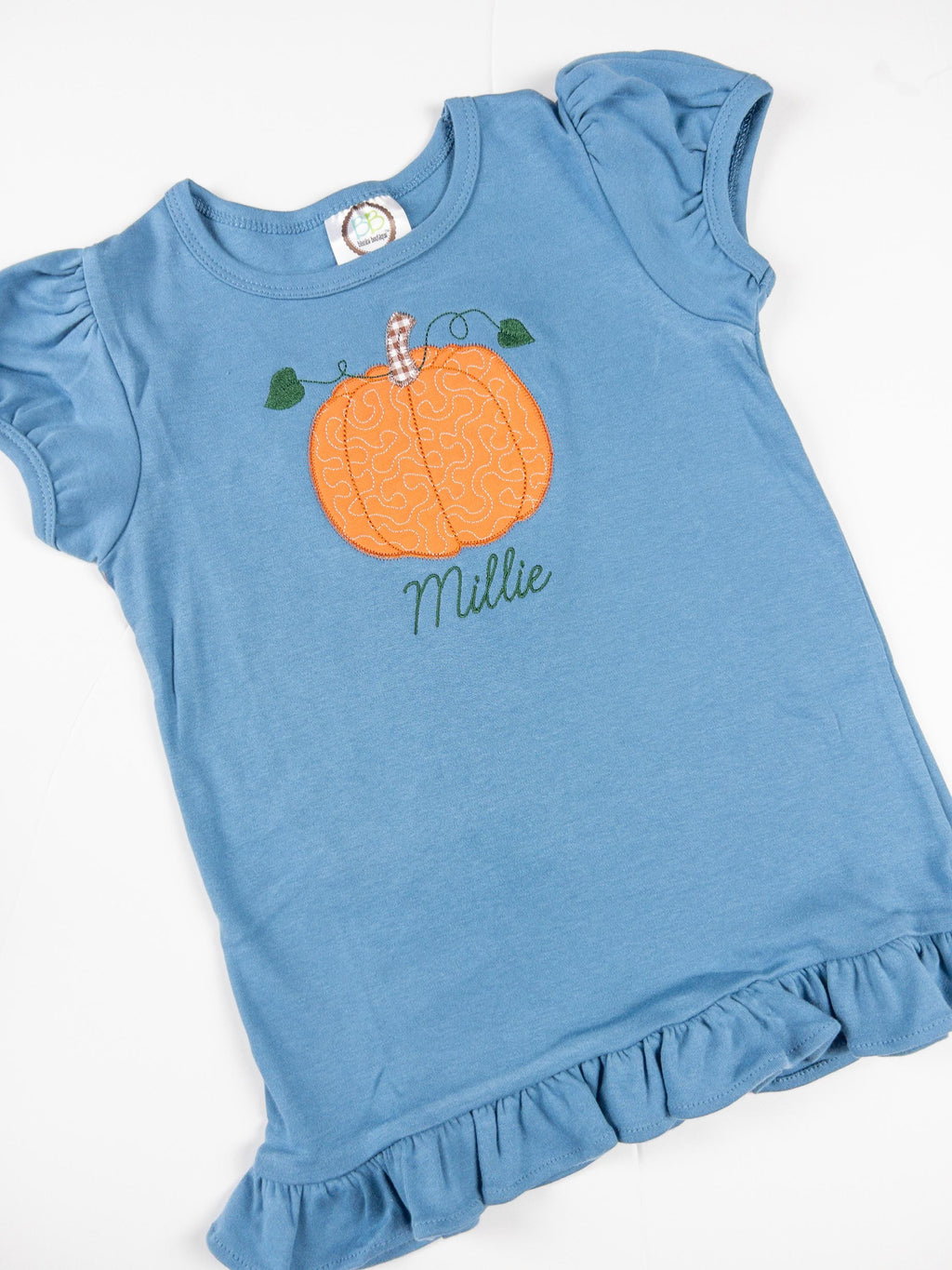 Quilted Pumpkin Applique Design, Quilted Applique Design, Fall Pumpkin Applique Machine Embroidery Design, Pumpkin Quilted Zig Zag Applique