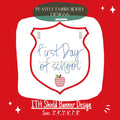 In The Hoop Shield Banner Machine Embroidery Design, Simple ITH Sheild Banner, 4x4, 5x7, 6x10, 8x8