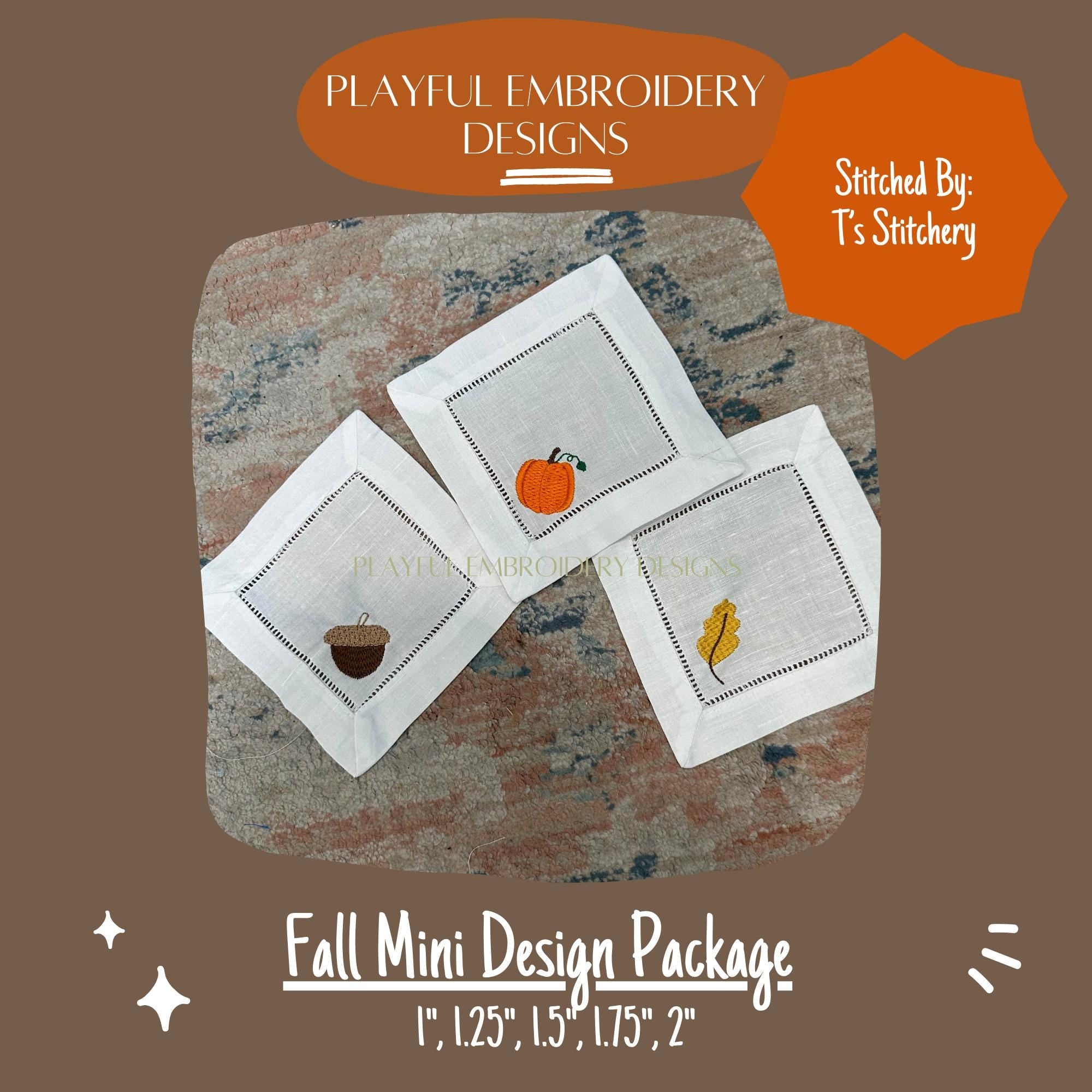 Fall Mini Machine Embroidery Designs, Fall Embroidery Package, Fall Satin Mini Designs, Pumpkin Mini Design, Acorn Mini Design, Leaf Mini