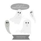 Bean Stitch Ghost Applique Machine Embroidery Design Package, Applique Ghost Designs, Four Ghost Applique Designs, Bean Stitch Applique