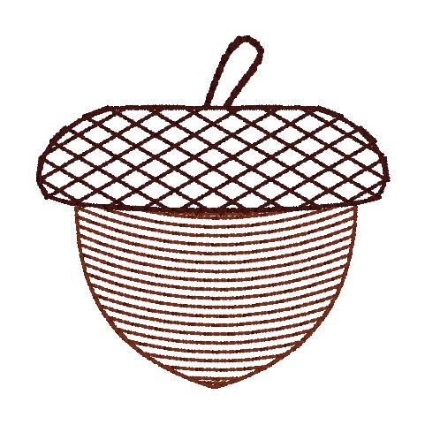 Acorn Sketch Trio Machine Embroidery Design, Acorn Sketch, Fall Sketch Design, Autumn Sketch Design