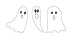 Ghost Trio Machine Embroidery Design, Bean Stitch Ghost Design, Ghost Trio Embroidery Design, Digitial Download, Quick Stitch Ghost