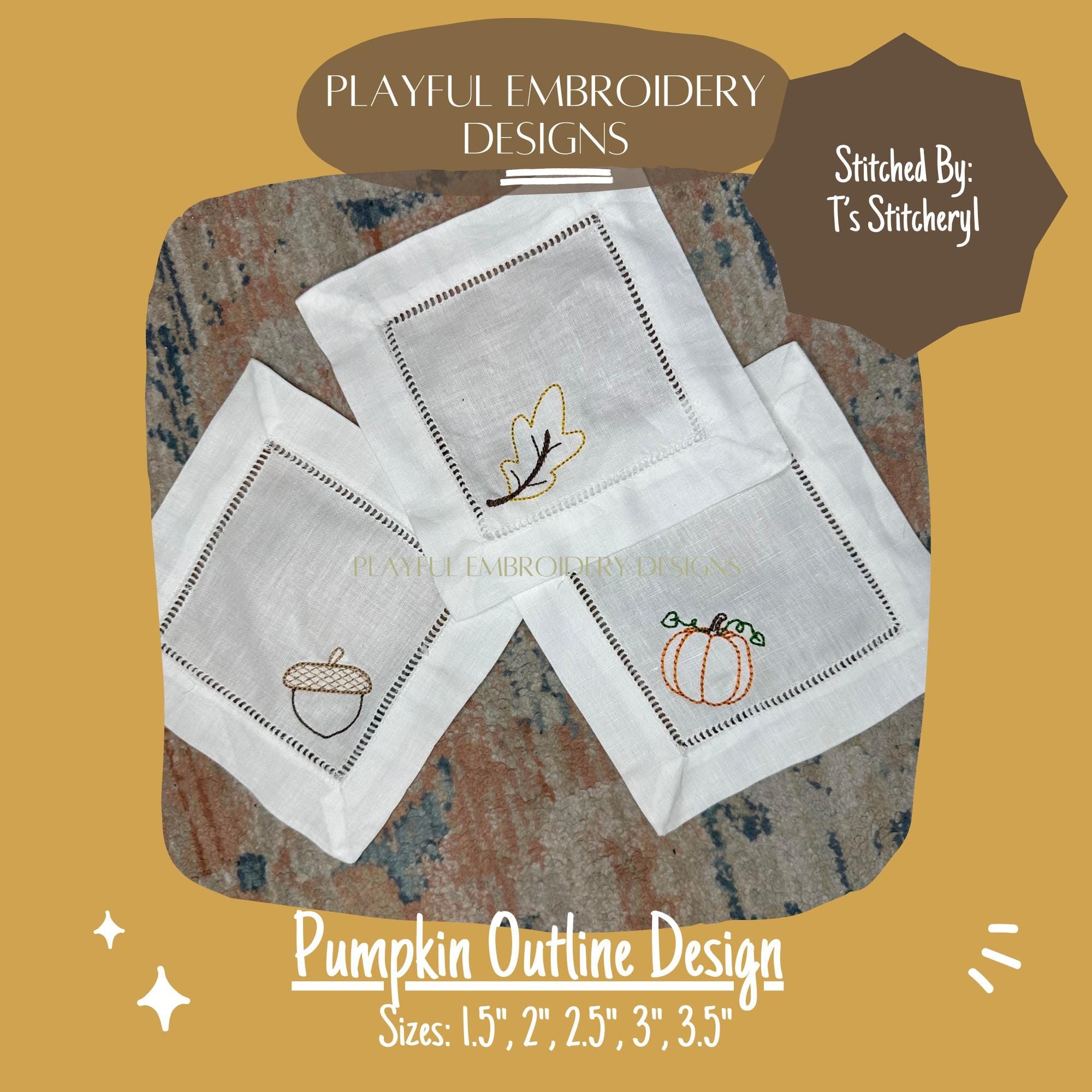 Pumpkin Machine Embroidery Design, Pumpkin Design, Autumn Embroidery Design, Pumpkin Outline Embroidery Design