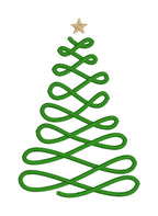 Swirly Satin Stitch Christmas Tree Machine Embroidery Design, Quick Stitch Christmas Tree Design, Christmas Embroidery Design